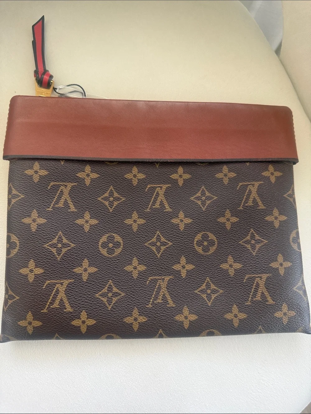Louis Vuitton Monogram Canvas Toiletry Pouch in Brown & Tan Leather